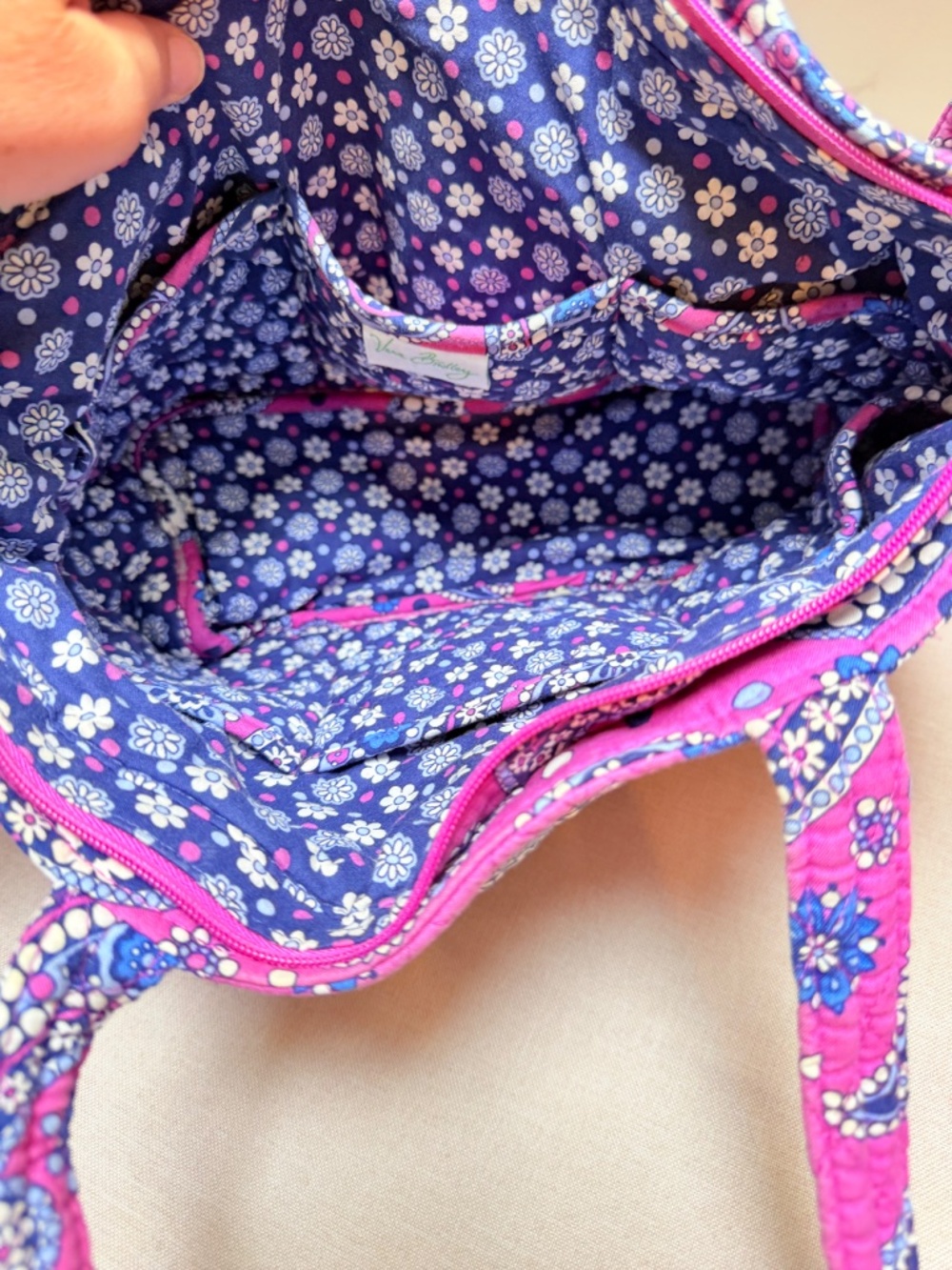 Vera Bradley Boysenberry Purple Paisley Purse Bag Tote 2011 - Picture 11 of 12